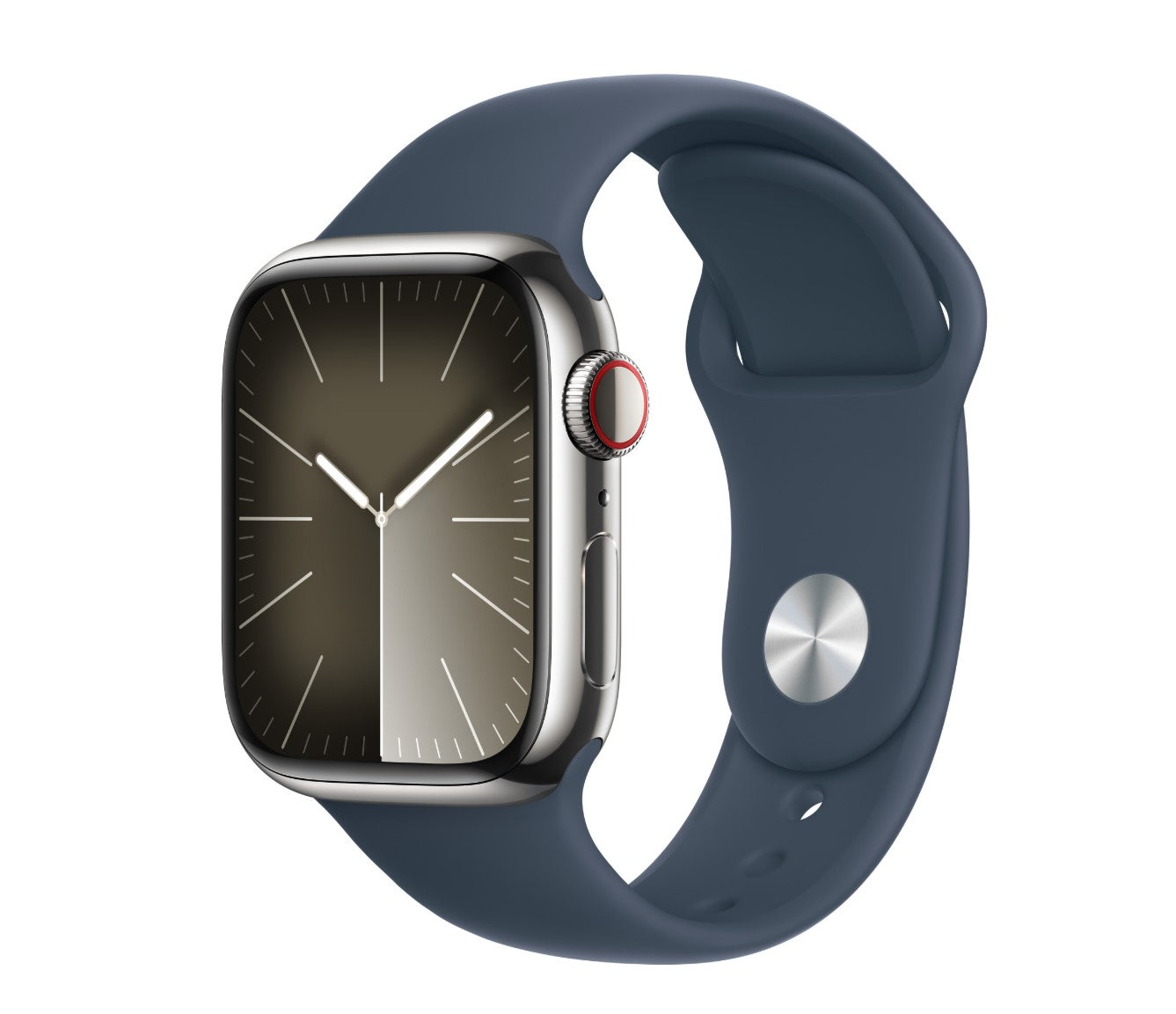 Apple Watch Series 9 (GPS + LTE) 45mm Silver Aluminum Case Winter Blue Sport Loop (Pre-Owned)