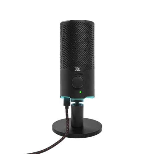 JBL Quantum Stream Dual-Pattern USB Microphone for Streaming, Recording - Black