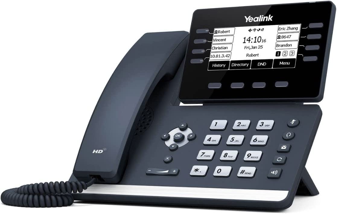 Yealink T53W IP Phone, 12 VoIP Accounts. 3.7-Inch Graphical Display - Black