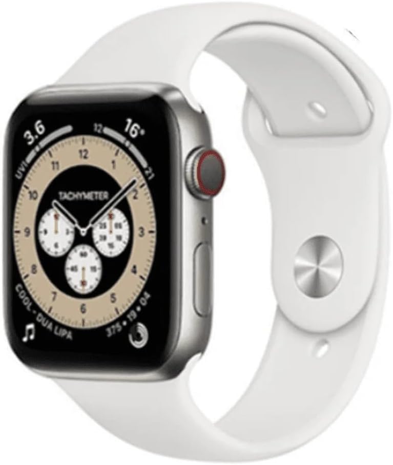 Apple Watch Series 6 (GPS + LTE) 44MM Titanium Case & White Sport Band (Certified Refurbished)