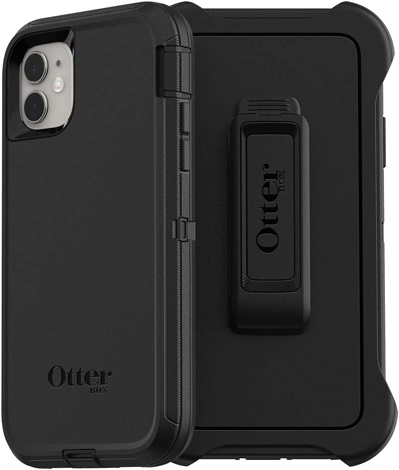 OtterBox DEFENDER SERIES Case & Holster for Apple iPhone 11 - Black (Certified Refurbished)