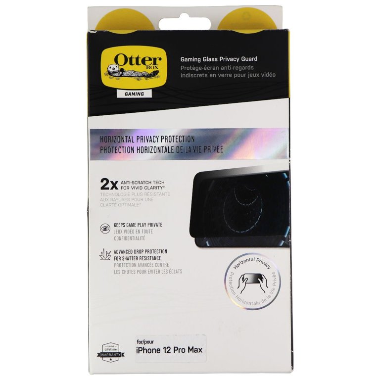Otterbox Gaming Glass Privacy Guard iPhone 12 Pro Max Screen Protector 2x Strength