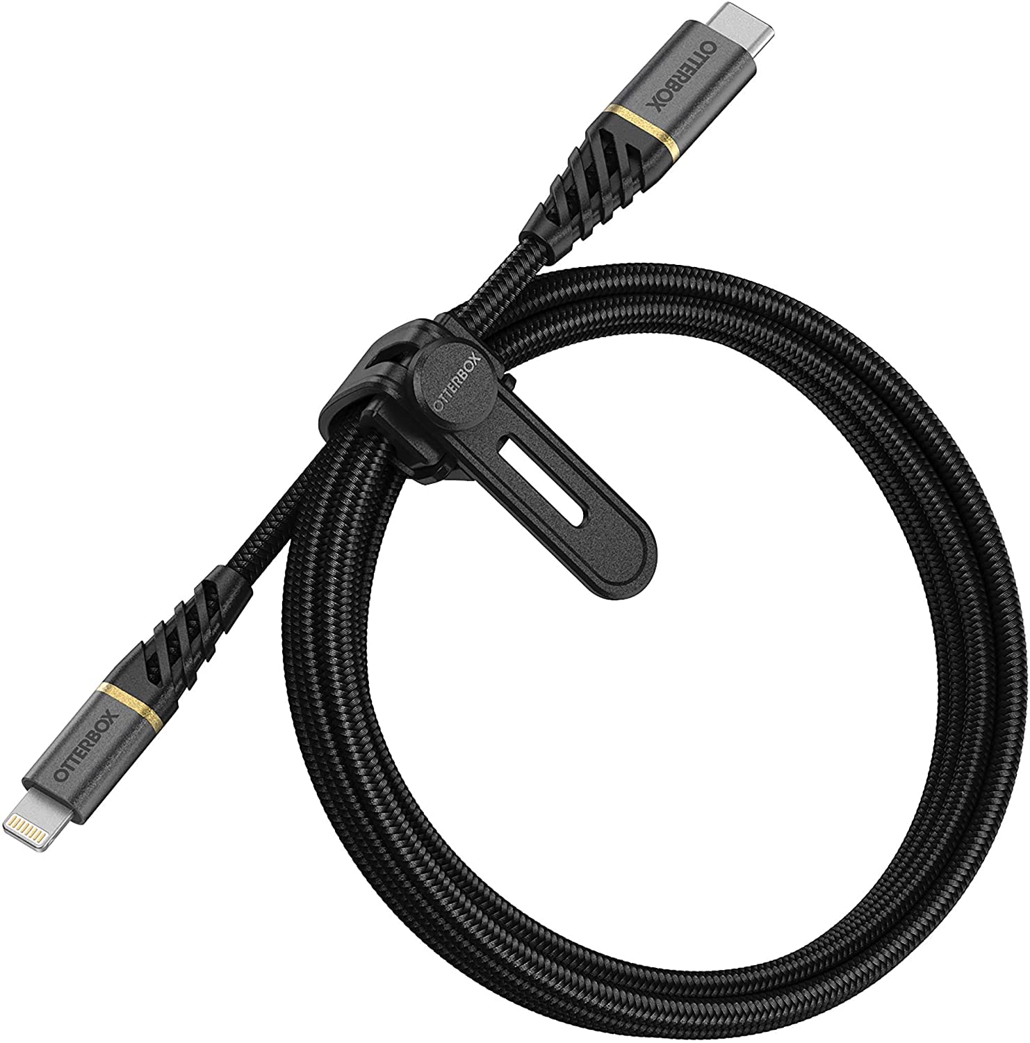 OtterBox Premium Fast Charge Lightning to USB-C Cable (1M) - Glamour Black (New)