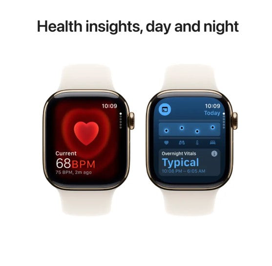 Apple Watch Series 10 (GPS+LTE) 42MM Gold Titanium Case Starlight Sport Band (Certified Refurbished)