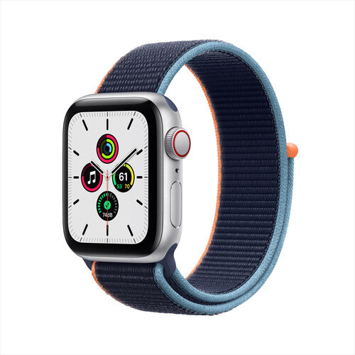 Apple Watch Series SE (GPS+LTE) 40MM Silver Aluminum Case Deep Navy Sport Loop (Refurbished)