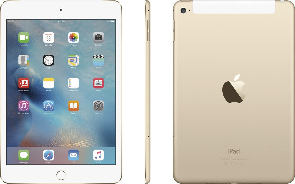 Apple iPad Mini 4th Gen, 7.9-inch, 64GB, WIFI + Unlocked All Carriers - Gold (Pre-Owned)