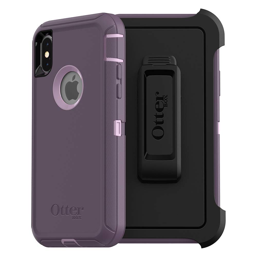 OtterBox DEFENDER SERIES Case & Holster for iPhone X / XS (ONLY) - Purple Nebula (Certified Refurbished)
