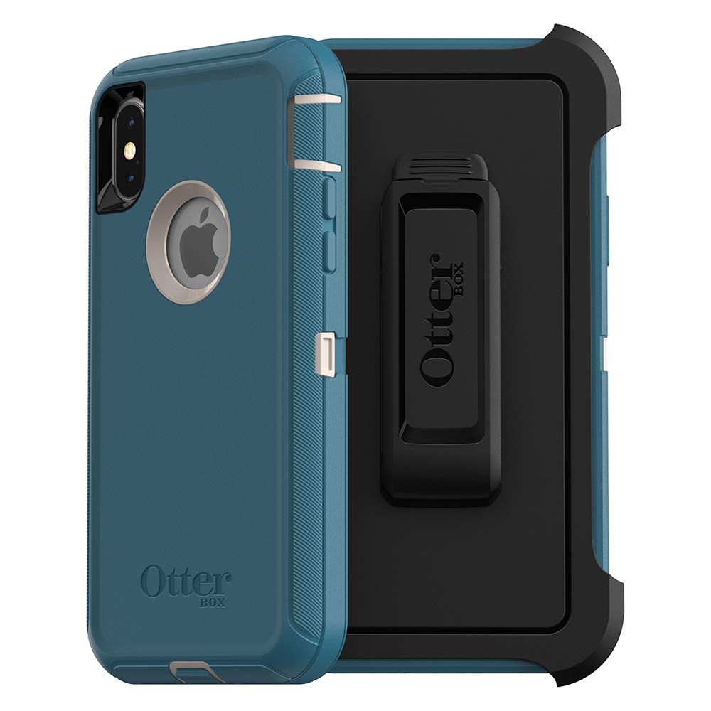 OtterBox DEFENDER SERIES Case & Holster for Apple iPhone X - Big Sur (Certified Refurbished)