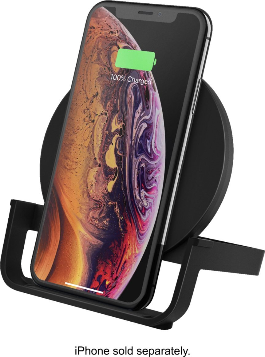 Belkin Boost Up Qi-Certified Wireless Charging Stand for iPhone/Android - Black (Certified Refurbished)