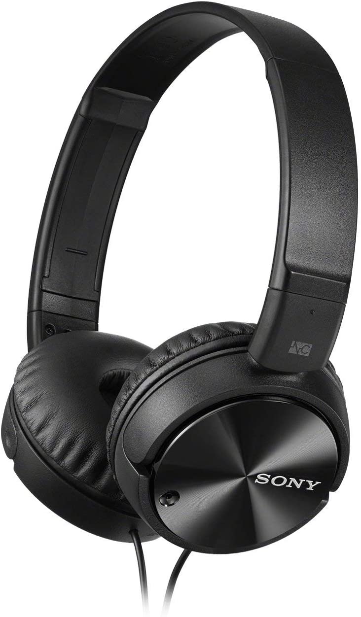 Sony MDRZX110NC Noise-Canceling Wired On-Ear Headphones - Black (Renewed)