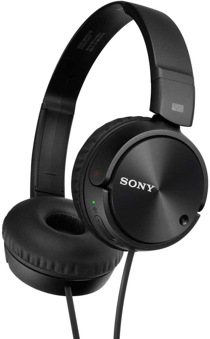 Sony MDRZX110NC Noise-Canceling Wired On-Ear Headphones - Black (Renewed)