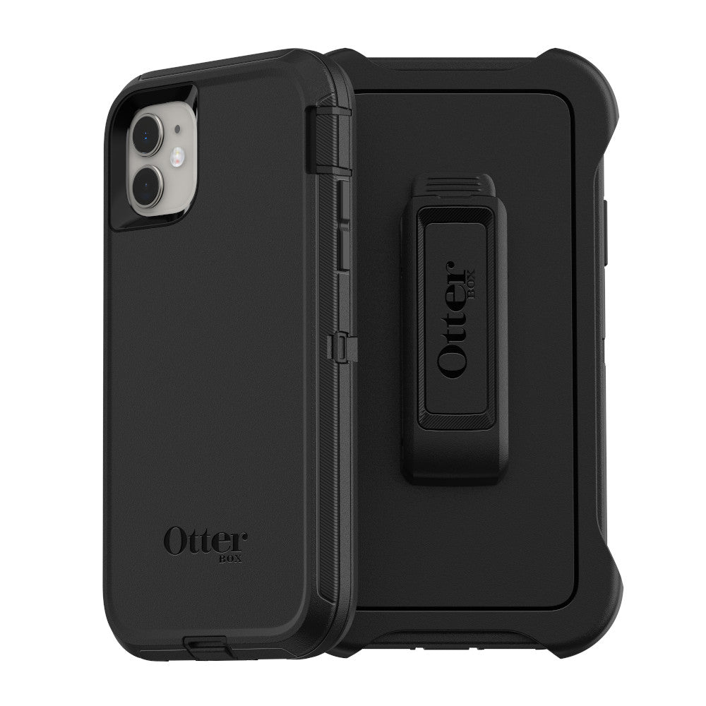OtterBox DEFENDER SERIES Case & Holster for Apple iPhone 11 - Black (Certified Refurbished)