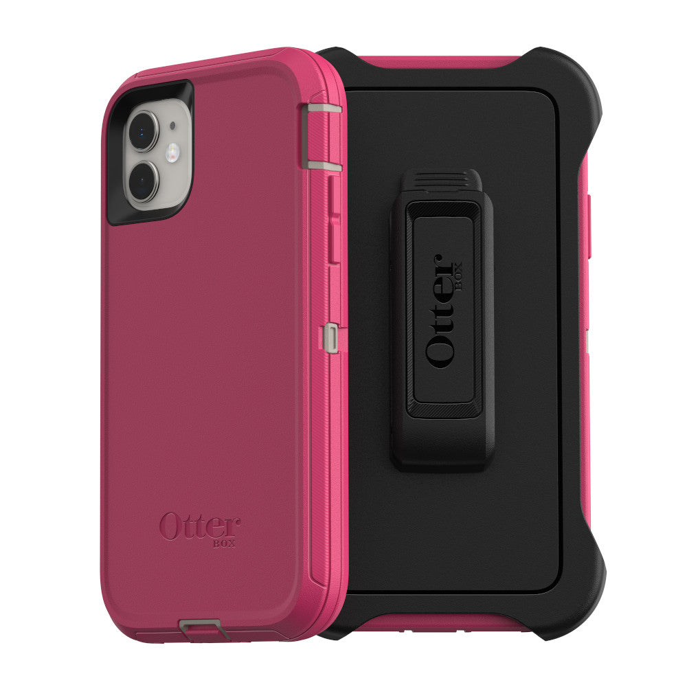 OtterBox DEFENDER SERIES Case & Holster for Apple iPhone 11 - Lovebug Pink (Certified Refurbished)