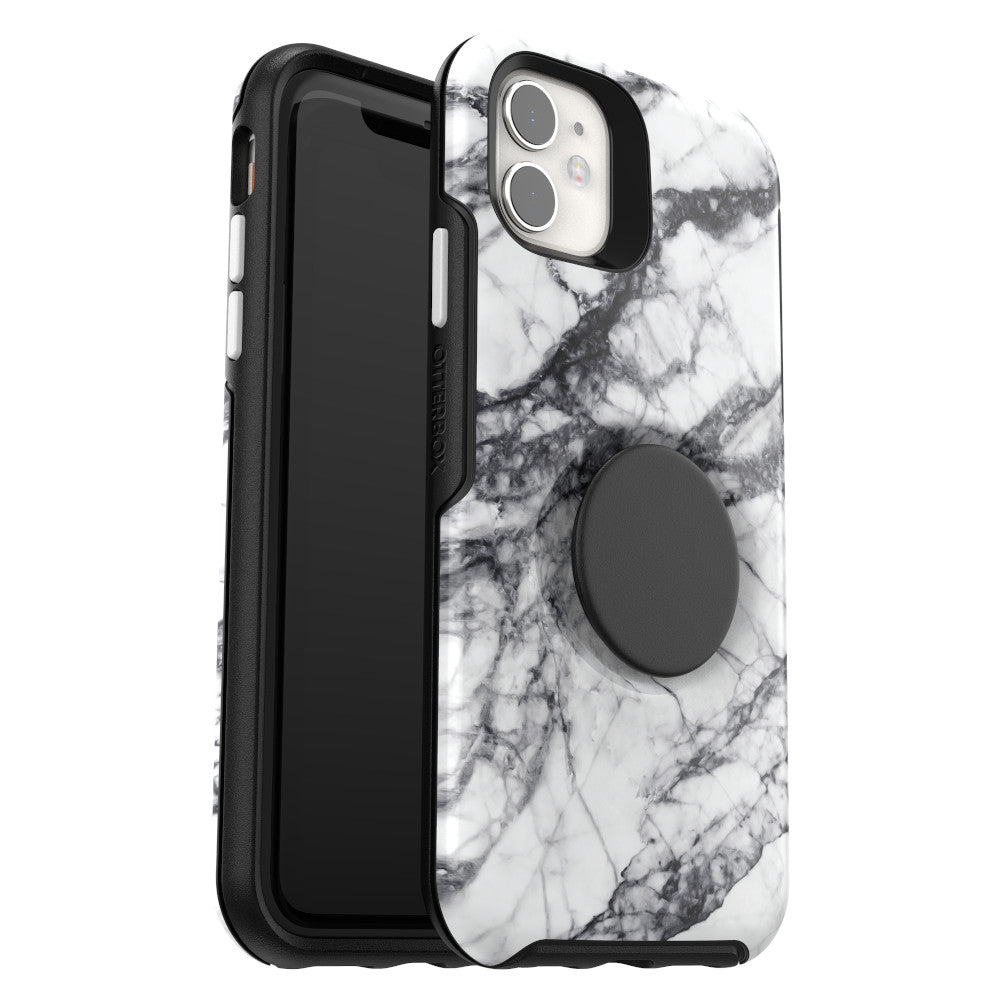 OtterBox + Pop SYMMETRY SERIES Case for Apple iPhone 11 - White Marble (Certified Refurbished)