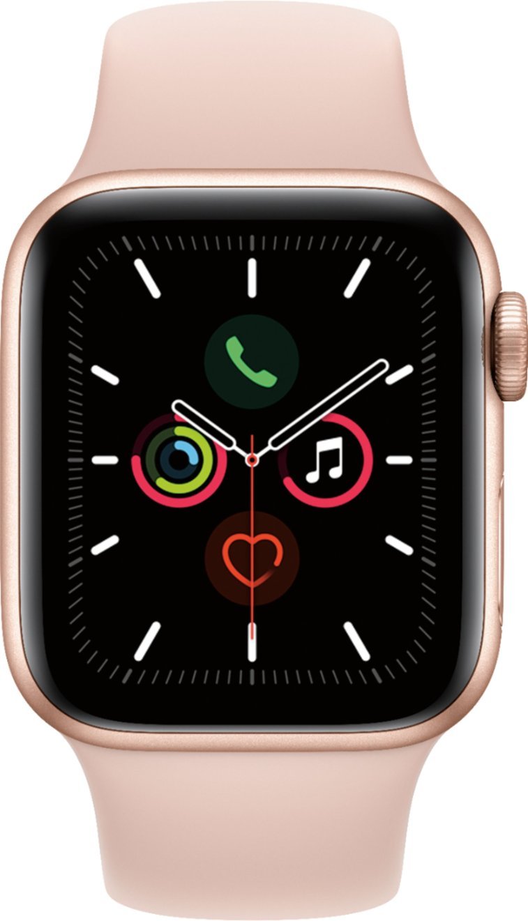 Apple Watch Series 5 GPS+LTE w/ 40MM Gold Aluminum Case & Pink Sand Sport Band (Certified Refurbished)