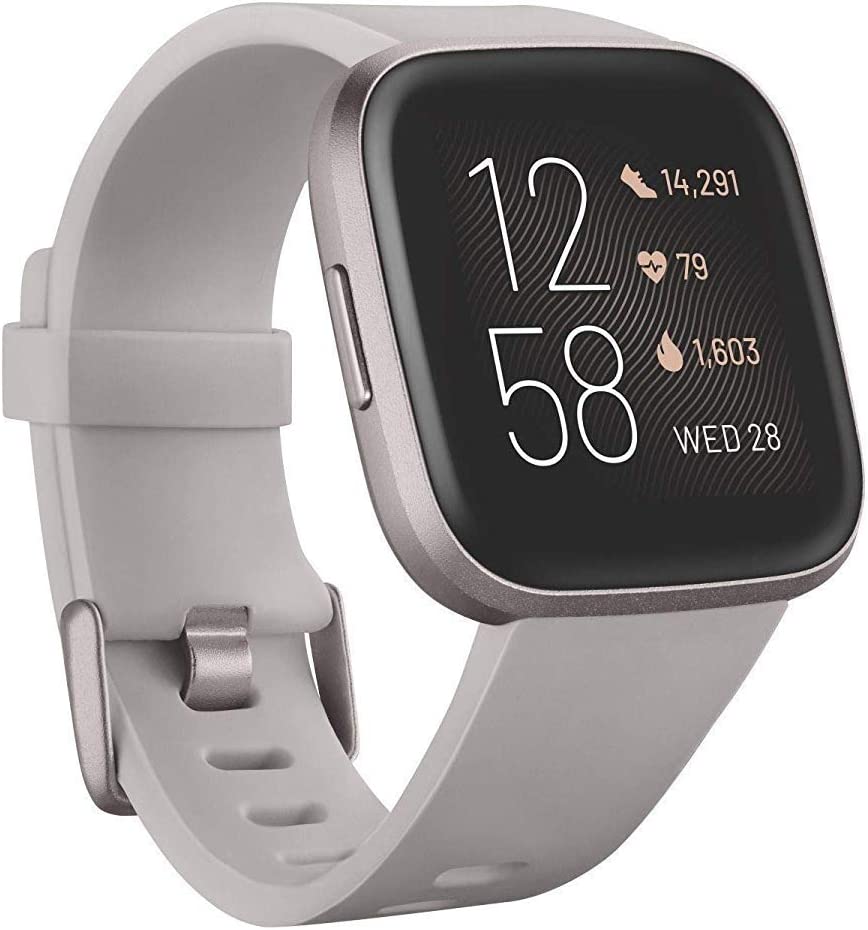 Fitbit Versa 2 Health and Fitness Smartwatch with Heart Rate - Mist Gray (Pre-Owned)