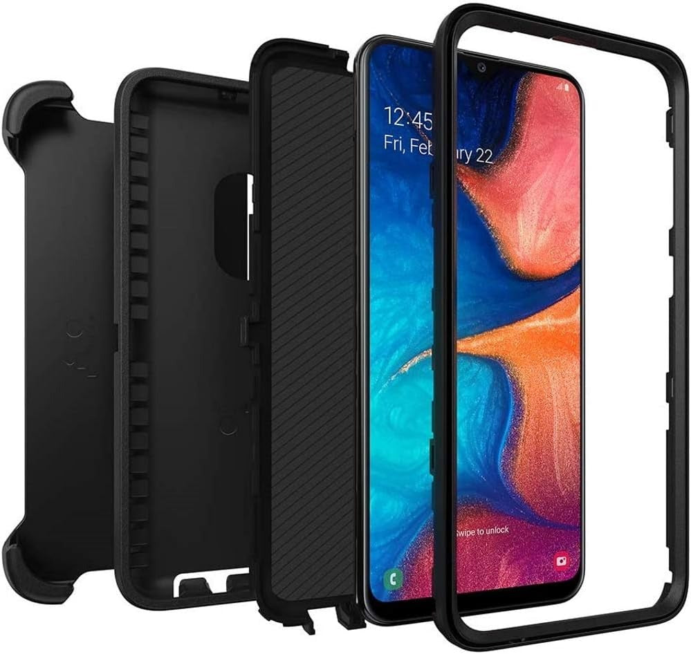 OtterBox DEFENDER SERIES Case & Holster for Samsung Galaxy A20 - Black (Certified Refurbished)