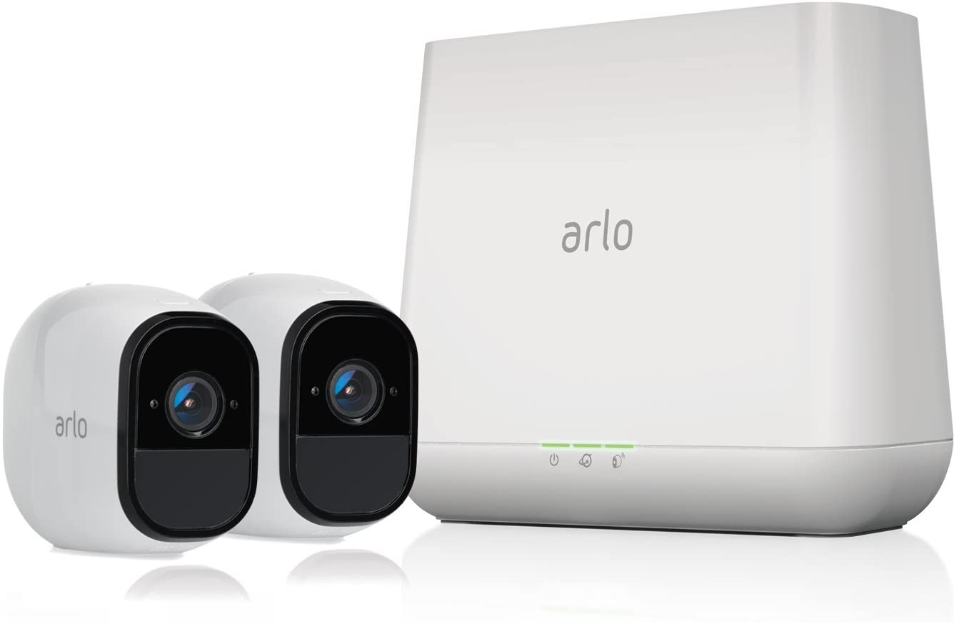 Arlo Pro Home Security Camera System, 2 Wire-free HD Security Cameras - White (Pre-Owned)