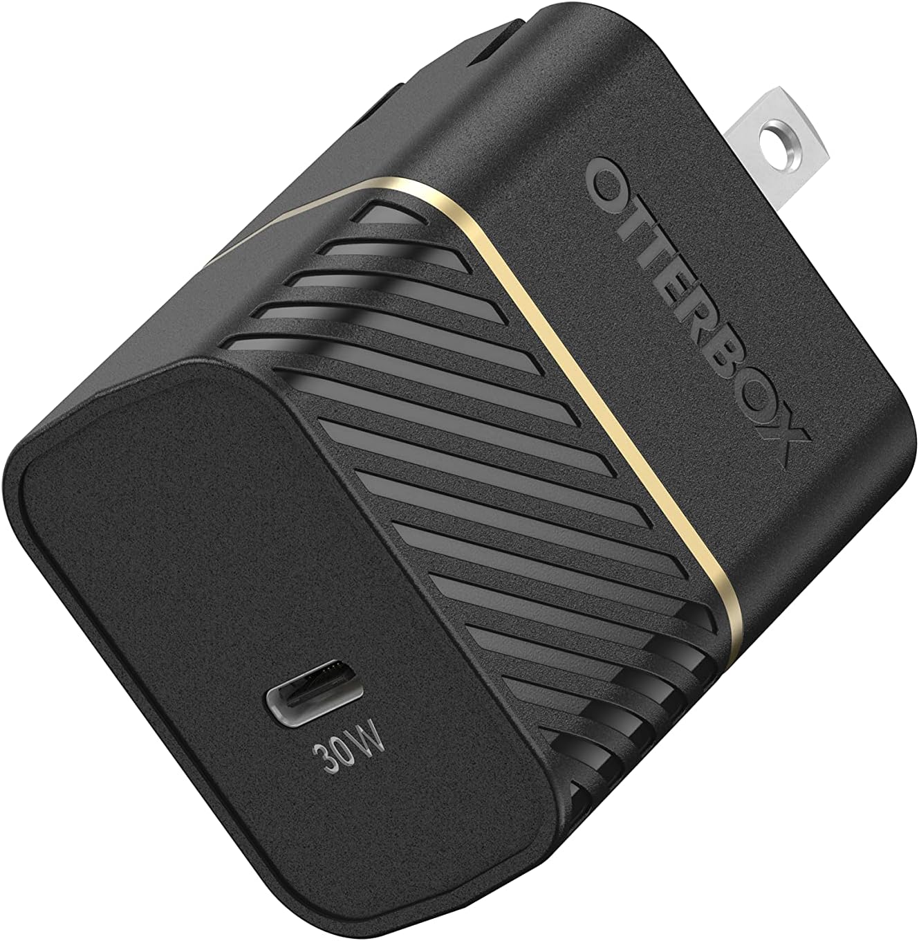OtterBox Fast Charge USB Wall Charger 30W Combined - Black Shimmer (Renewed)