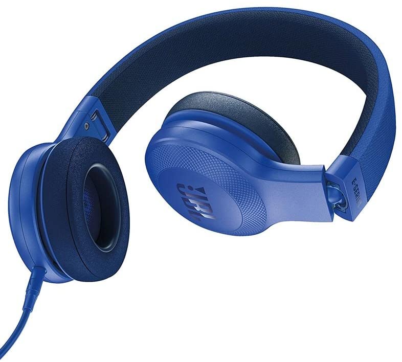 JBL E35 On-Ear Wired Headphones With Mic - Blue (Certified Refurbished)