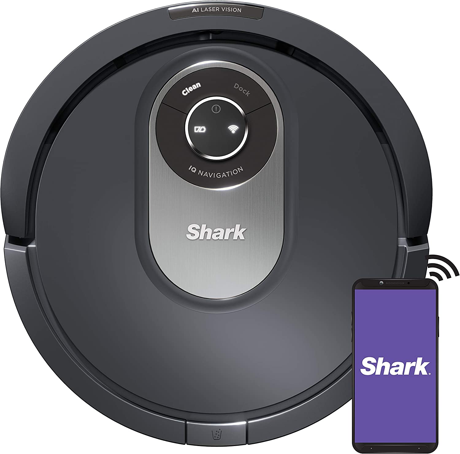 Shark Al Robot RV2001 Wifi Connected Robot Vacuum w/AI Laser Vision - Gray (Certified Refurbished)