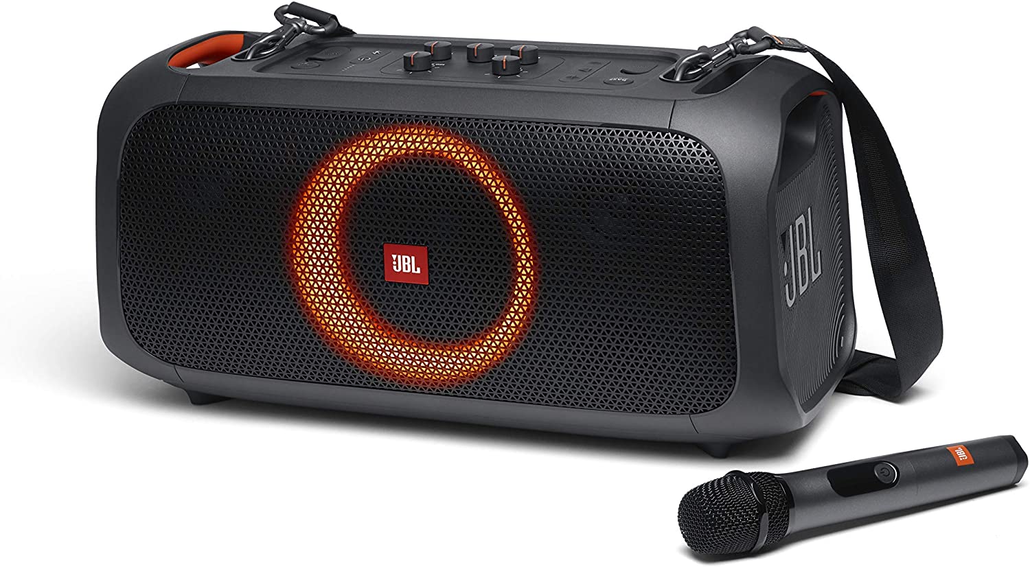 JBL PartyBox On-The-Go Portable Party Speaker with Built-in Lights - Black (Renewed)