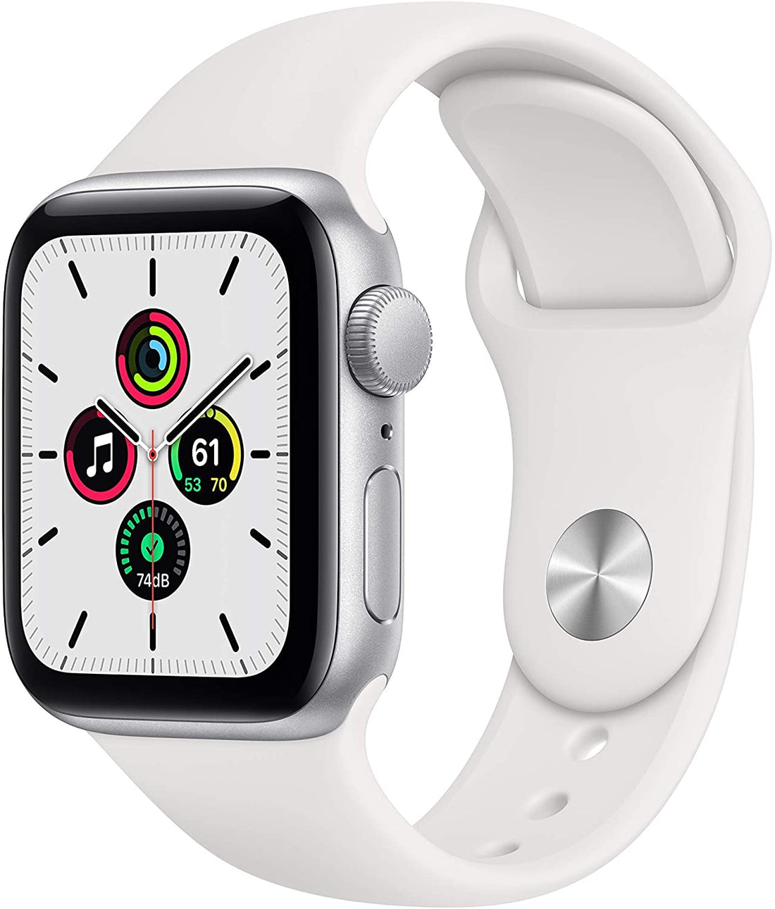 Apple Watch Series SE GPS w/ 40MM Silver Aluminum Case &amp; White Sport Band (Certified Refurbished)