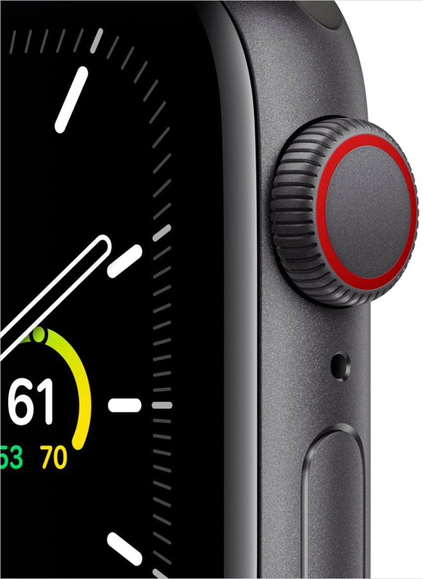 Apple Watch Series SE 1st Gen (2020) 40mm GPS + Cellular - Space Gray Aluminum Case & Black Sport Band (Certified Refurbished)