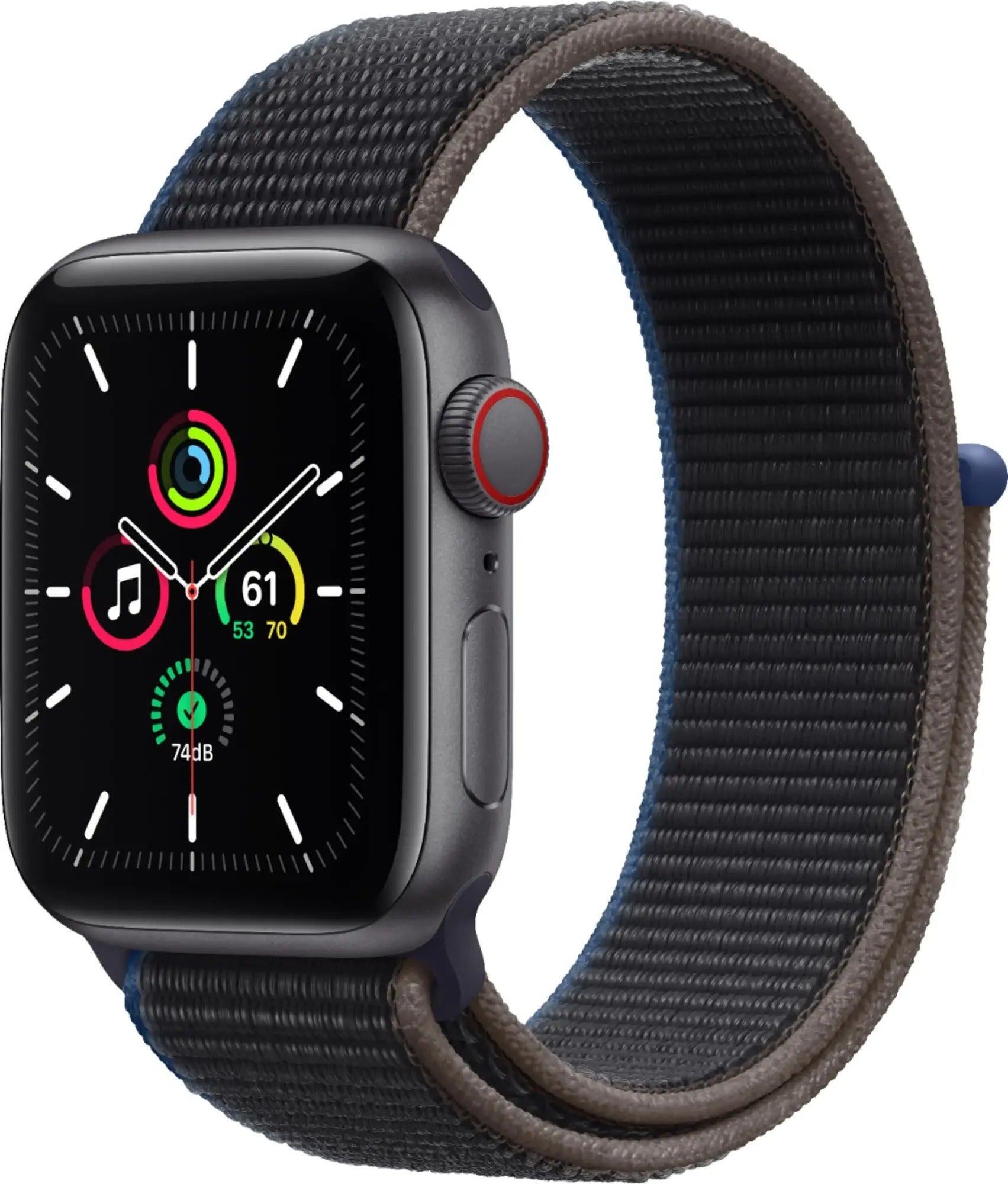 Apple Watch Series SE 1st Gen (GPS+LTE) 40MM Space Gray Aluminum Case Charcoal Sport Loop (Renewed)