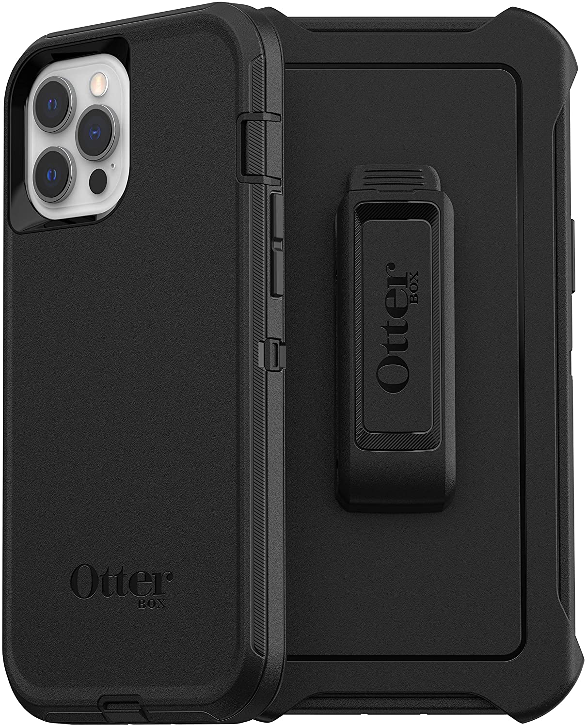 OtterBox DEFENDER SERIES Case & Holster for Apple iPhone 12 Pro Max - Black (Certified Refurbished)