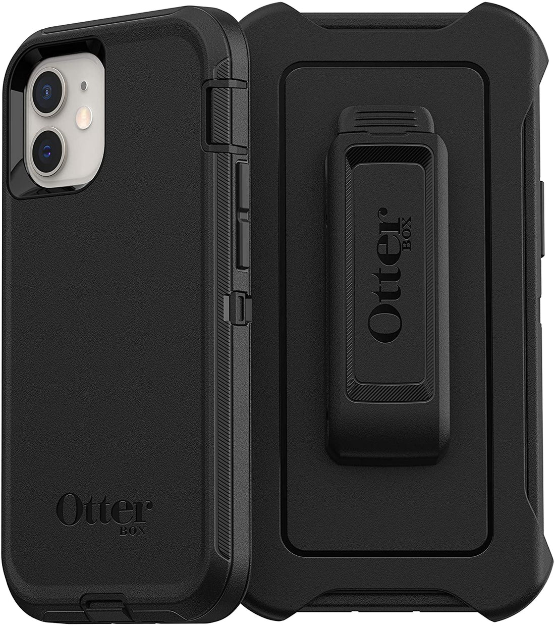 OtterBox DEFENDER SERIES Case &amp; Holster for Apple iPhone 12 Mini - Black (Certified Refurbished)