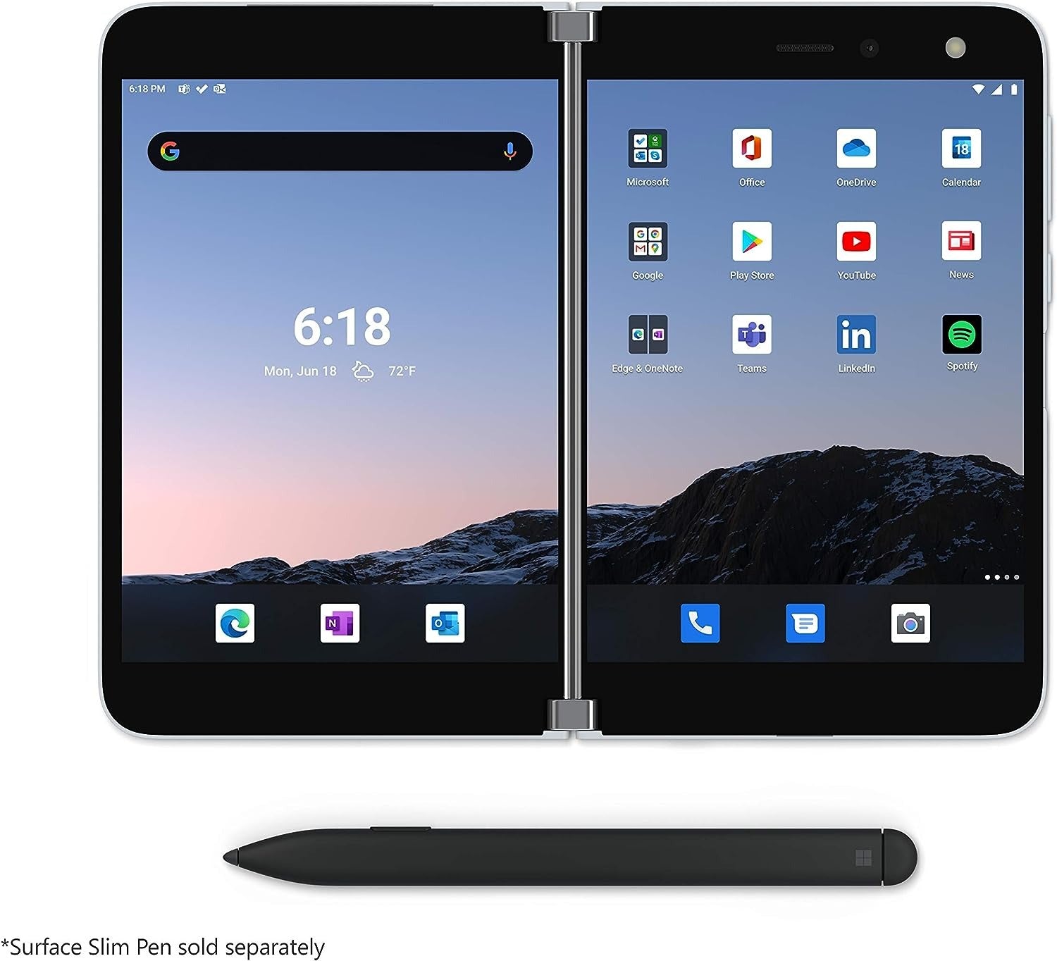 Microsoft Surface Duo, 8.1'', 256GB, Unlocked All Carriers - Glacier (Renewed)