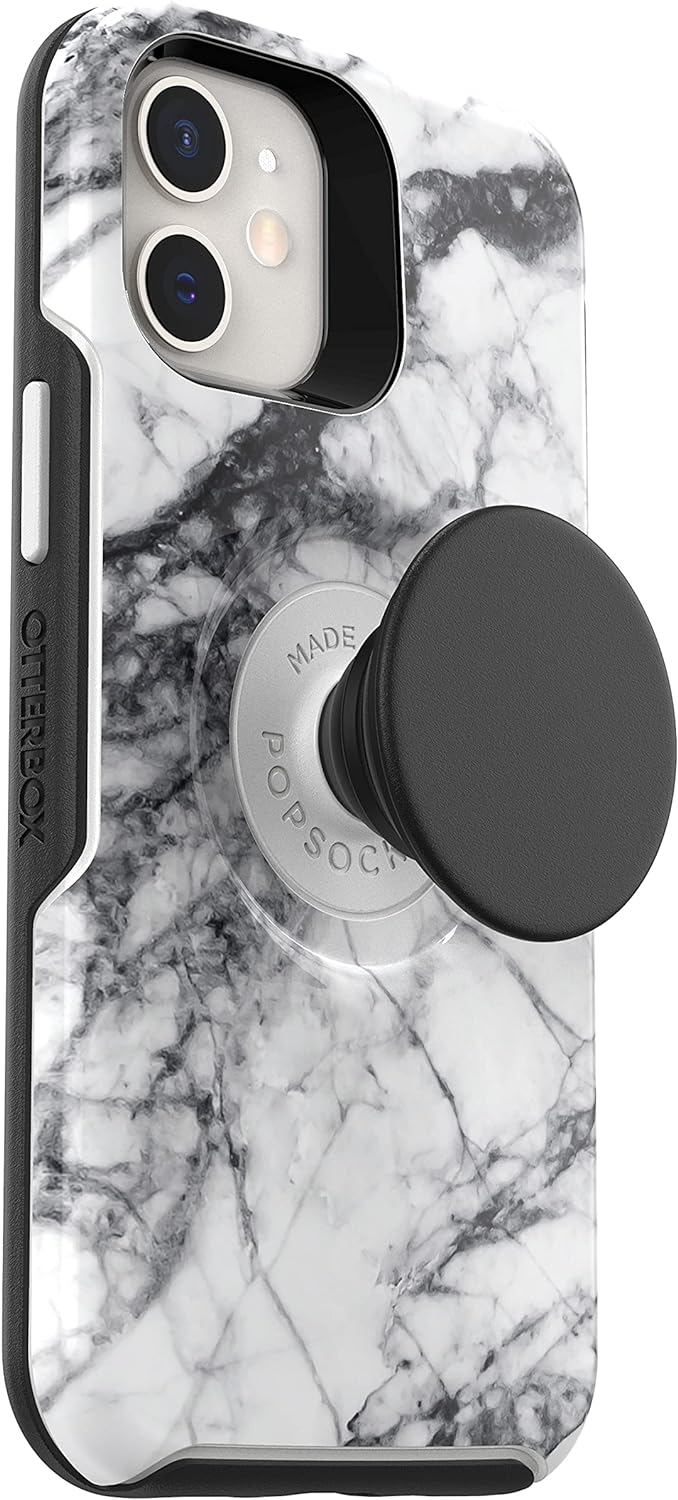 OtterBox Otter+Pop SYMMETRY SERIES Case for Apple iPhone 12 Mini - White Marble (Certified Refurbished)