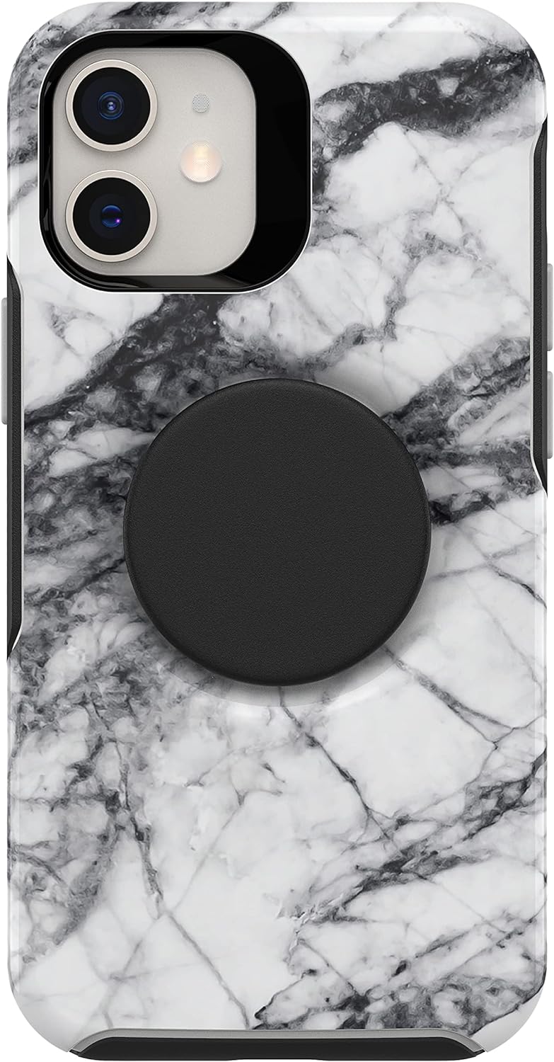 OtterBox Otter+Pop SYMMETRY SERIES Case for Apple iPhone 12 Mini - White Marble (Certified Refurbished)