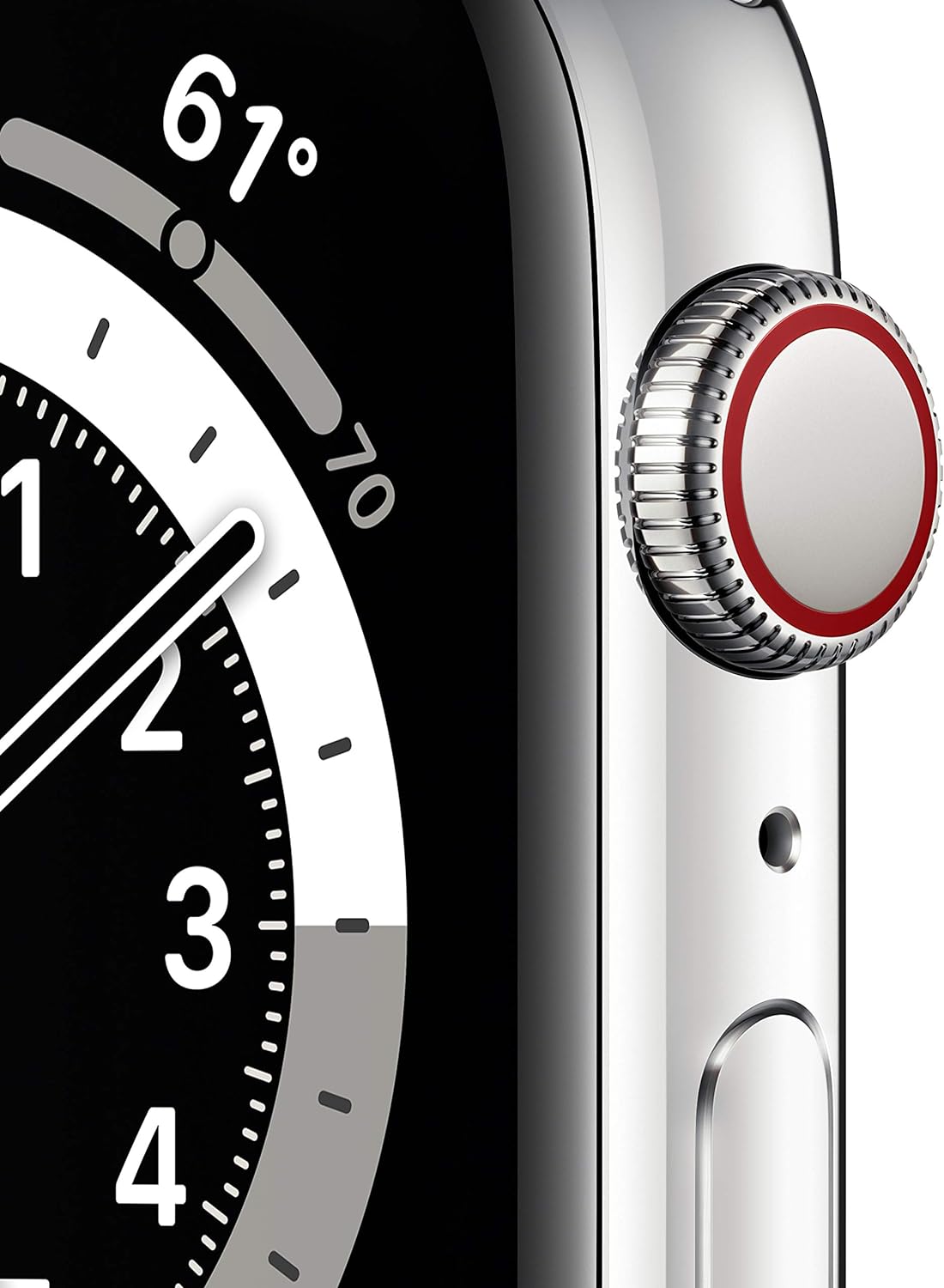 Apple Watch Series 6 GPS + LTE w/ 44MM Stainless Steel Case & White Sport Band (Certified Refurbished)