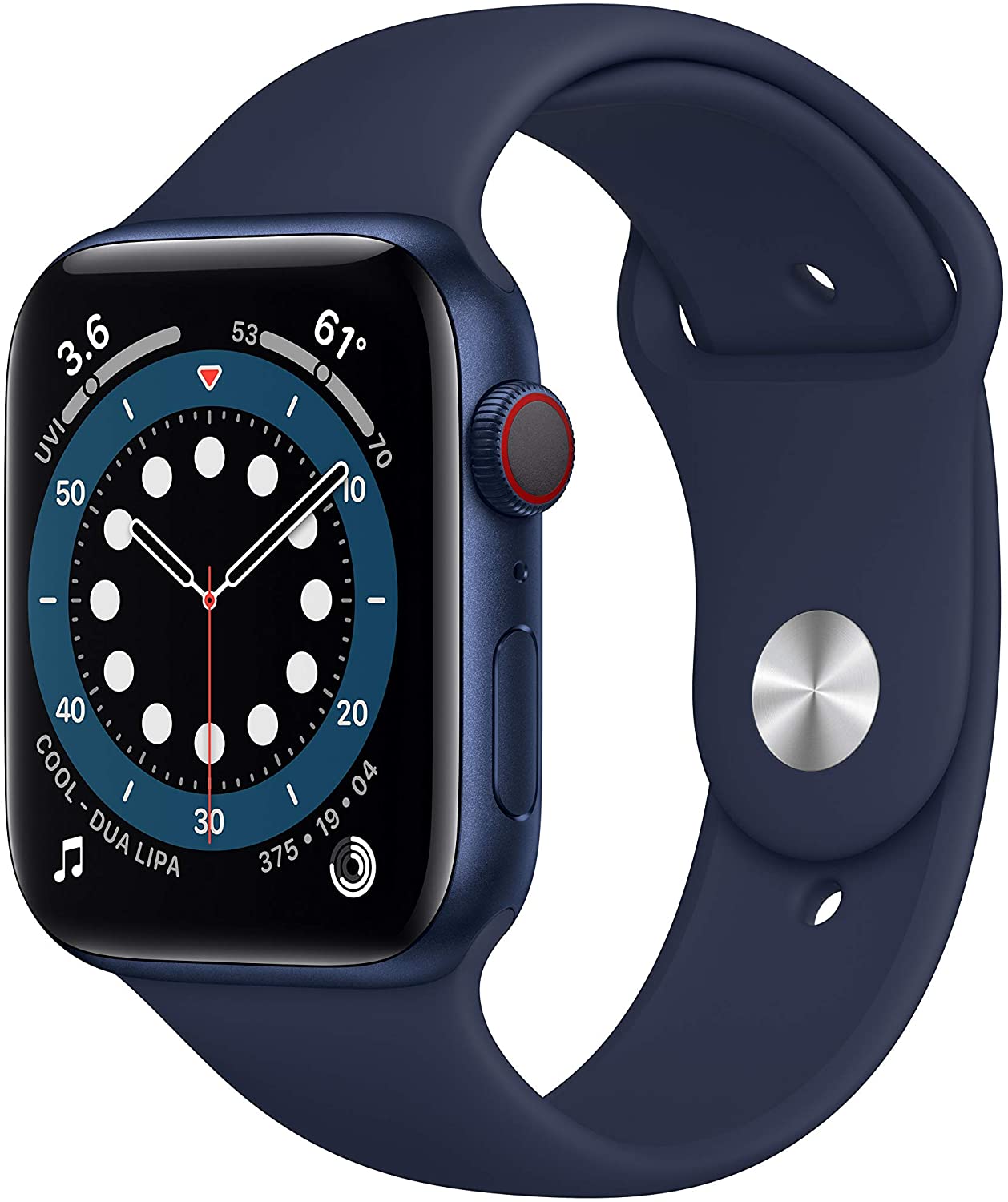 Apple Watch Series 6 GPS + LTE w/ 44MM Blue Aluminum Case & Deep Navy Sport Band (Certified Refurbished)