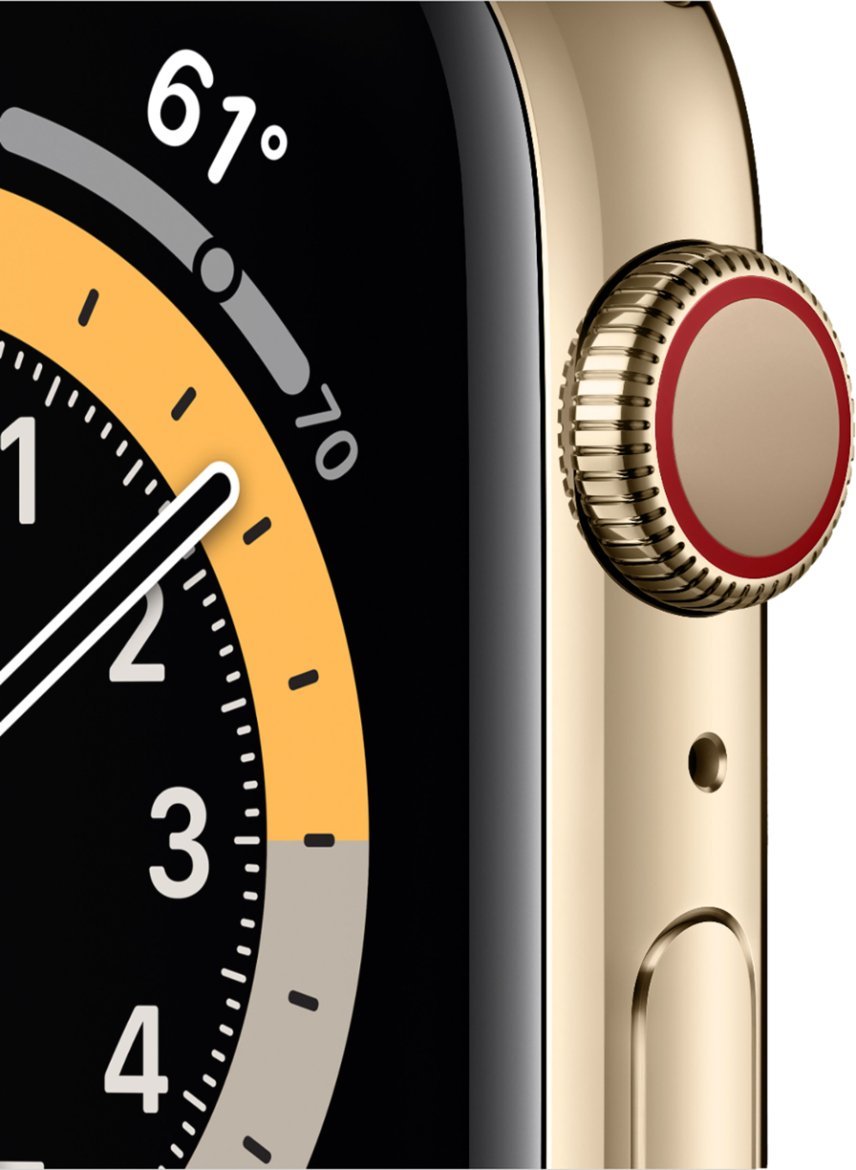 Apple Watch Series 6 GPS + LTE 44MM Gold Stainless Steel Case Gold Milanese Loop (Certified Refurbished)