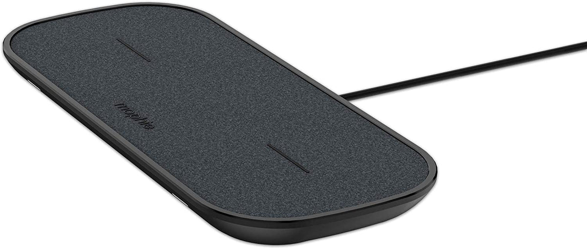 Mophie Dual Wireless Charging Pad for iPhone & Qi-Enable Smartphones - Black (Renewed)