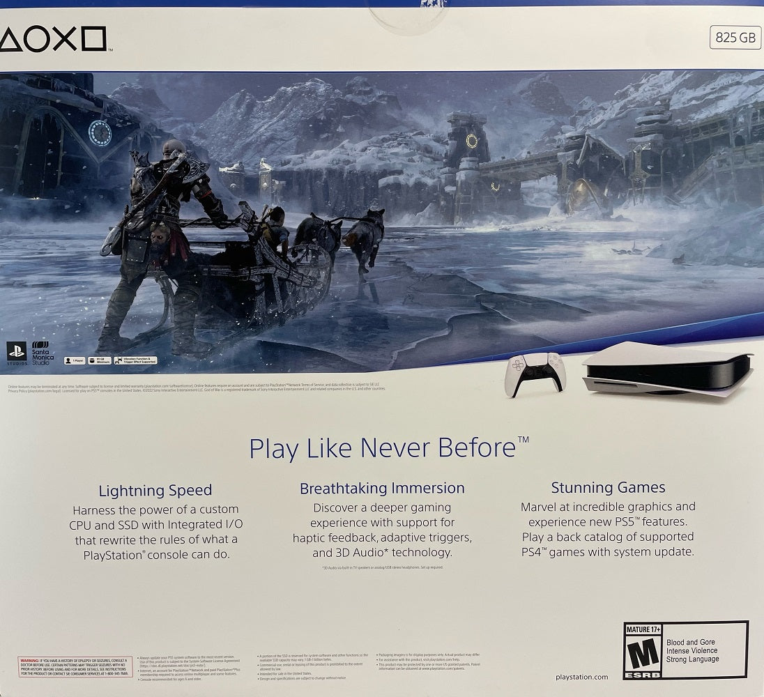 Sony PlayStation 5 Console, 825GB - God of War Ragnarök Bundle (Certified Refurbished)