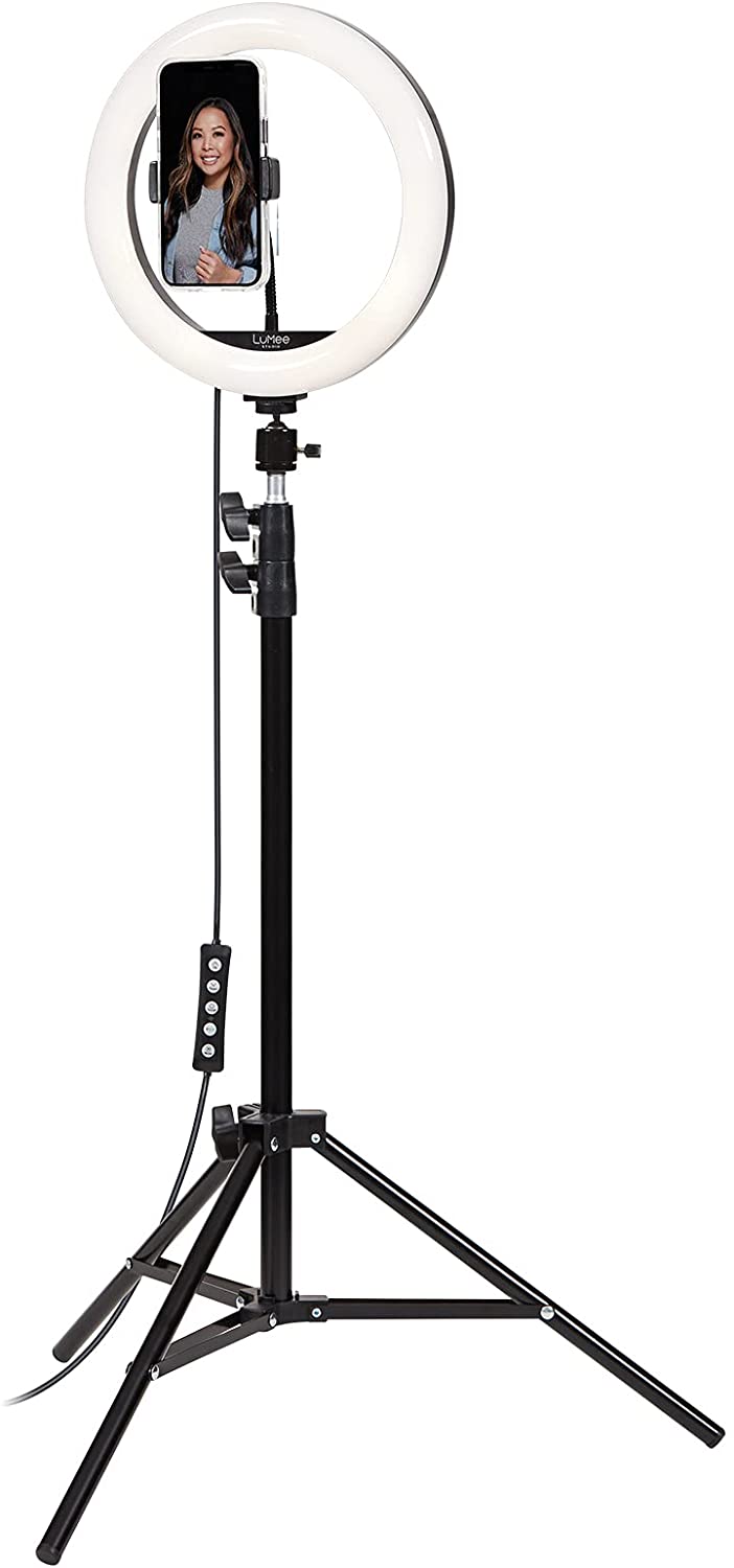 LuMee Studio 10in RGB Ring Light w/Tripod Stand - Black (Renewed)