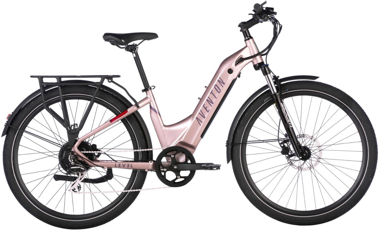 Aventon Level 2 Commuter Step-Through Ebike (Small/ Medium) - Himalayan Pink (Certified Refurbished)