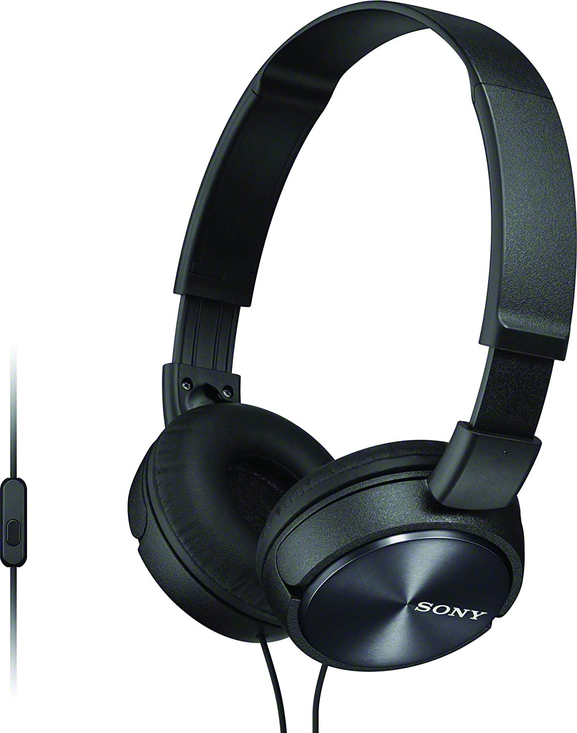 Sony MDR-ZX310AP Extra Bass Wired On-Ear Headphones with Mic - Black (Renewed)