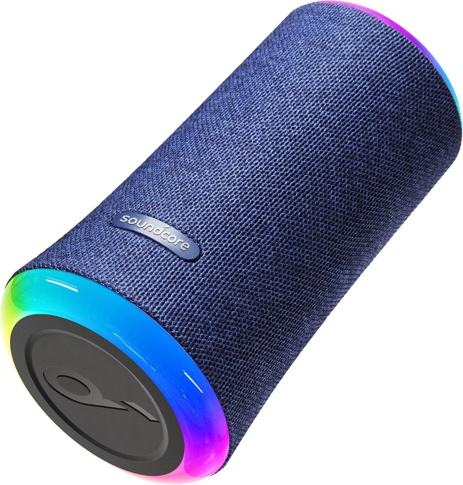 Anker Soundcore Flare 2 Wireless Portable Waterproof Bluetooth Speaker - Blue (Renewed)
