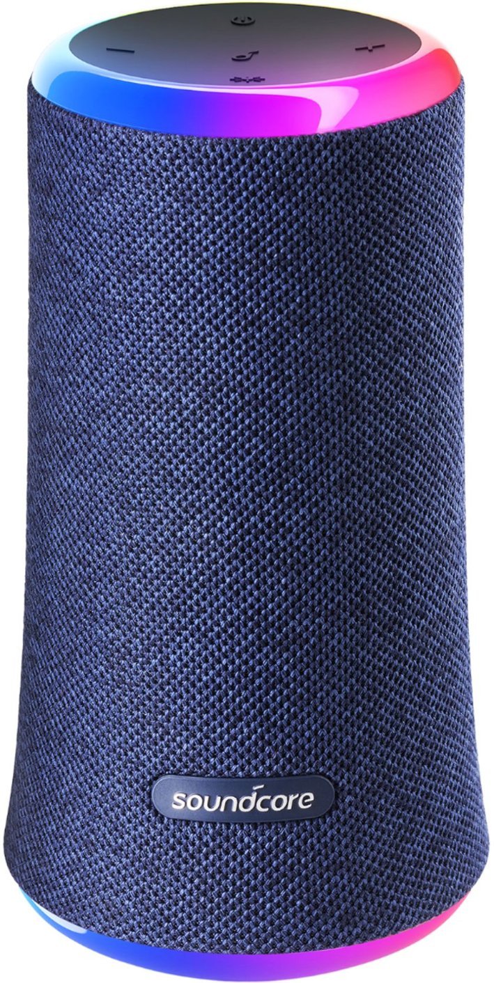 Anker Soundcore Flare 2 Wireless Portable Waterproof Bluetooth Speaker - Blue (Renewed)