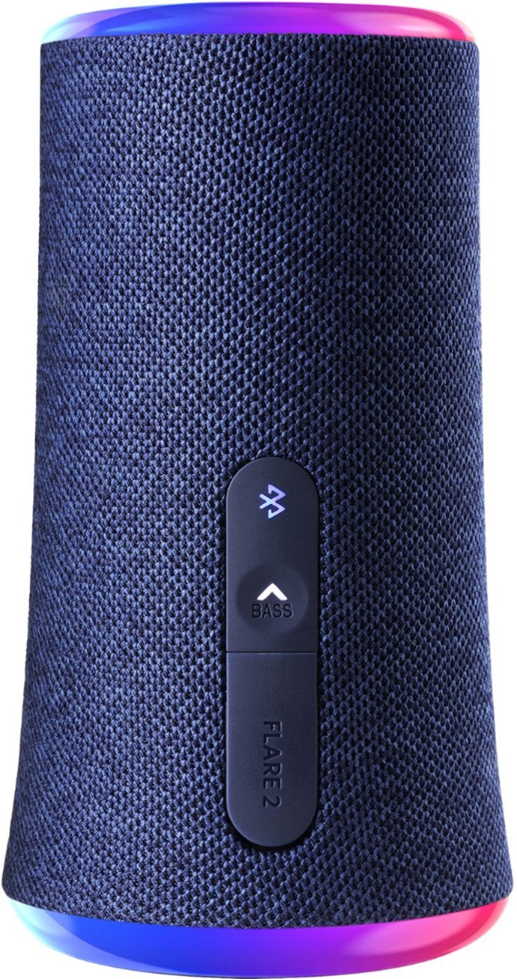 Anker Soundcore Flare 2 Wireless Portable Waterproof Bluetooth Speaker - Blue (Renewed)