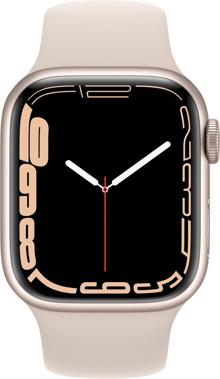 Apple Watch Series 7 (GPS + LTE) 41mm Starlight Aluminum Case & Starlight Sport Band (Renewed)