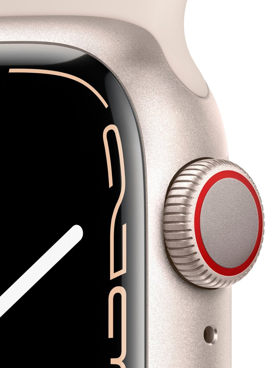 Apple Watch Series 7 (GPS + LTE) 41mm Starlight Aluminum Case & Starlight Sport Band (Renewed)