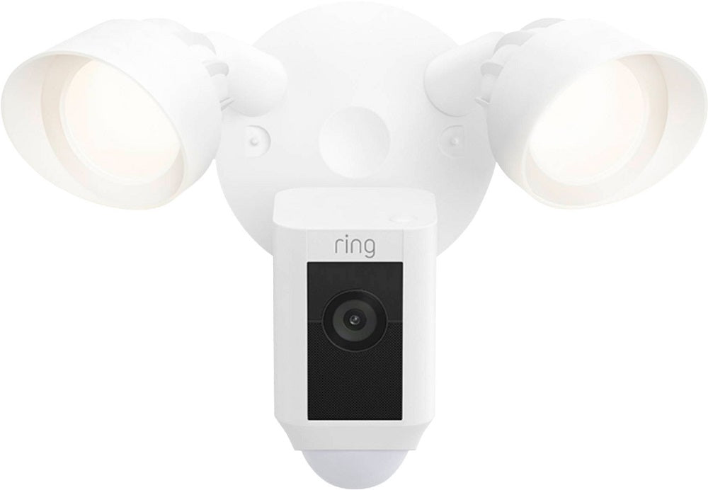 Ring Floodlight Cam Wired Plus with Motion-Activated 1080p HD Video - White (Renewed)
