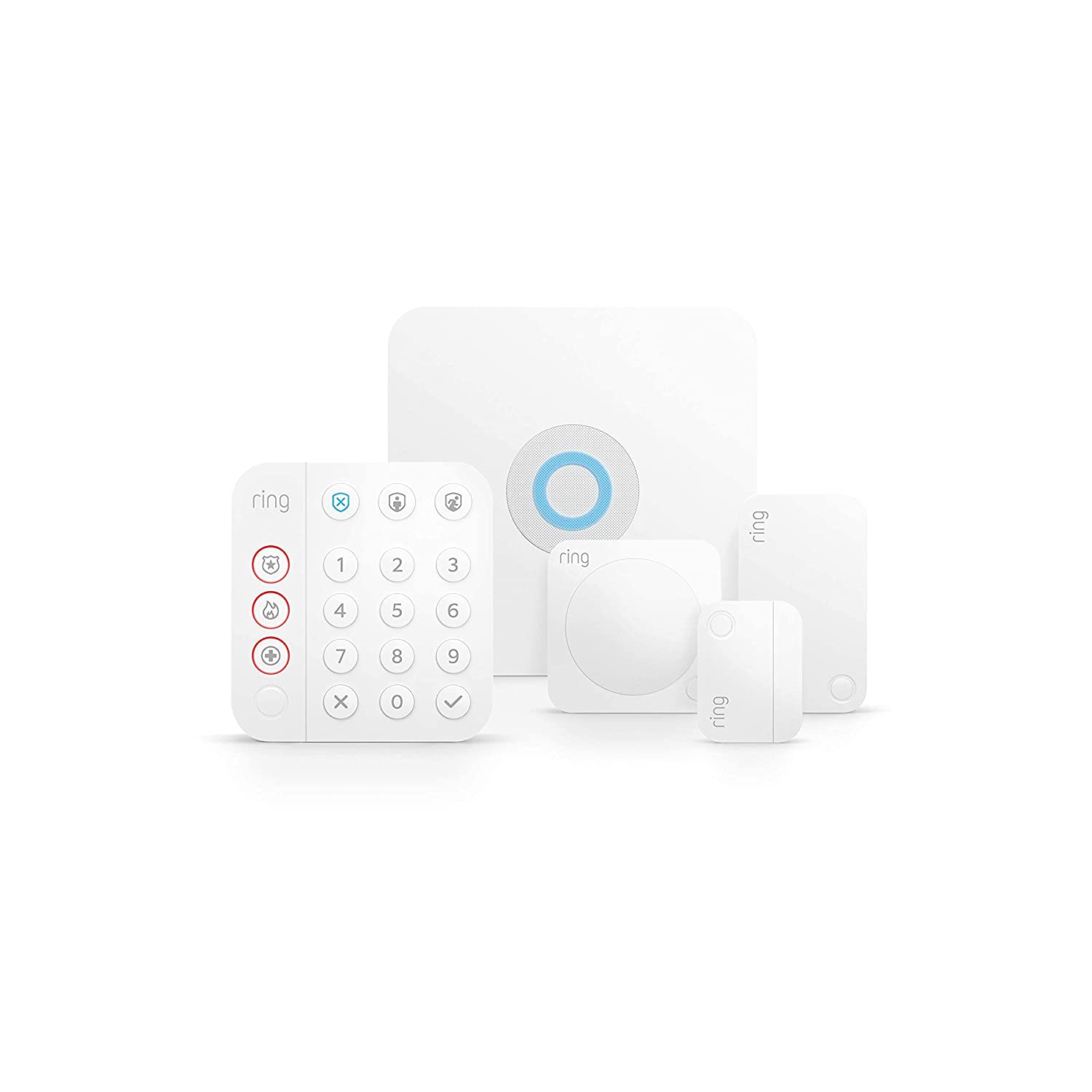 Ring Alarm 5-Piece Kit (2nd Gen) Home Security System, Works with Alexa - White (Certified Refurbished)