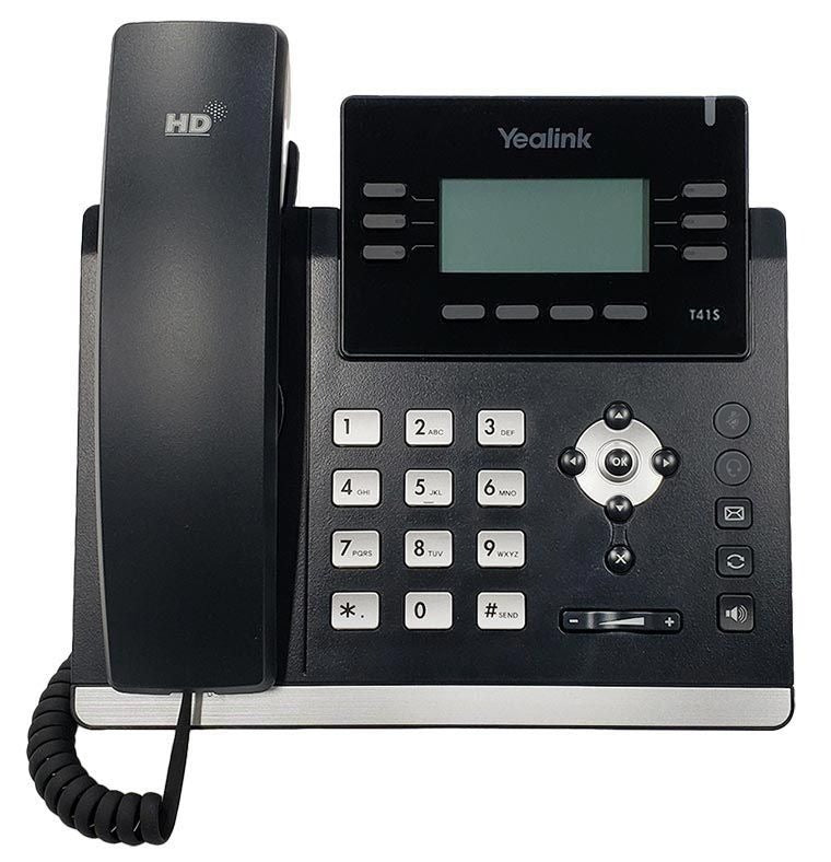 Yealink SIP-T41S Wifi Desk Phone w/out Power Adapter - Black (Certified Refurbished)